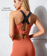 Sujetador para correr Power con cuello en V y espalda cruzada | Sujetador deportivo de alta sujeción para mujer