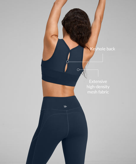 Power Cutout Racerback Zip Front Running Bra | Women's High Support Sports Bra