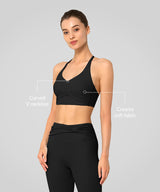 Anywhere V-Ausschnitt Cremeweicher Yoga-BH | Leicht stützender Sport-BH für Damen