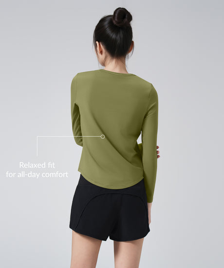 Anywhere Solid Color Long Sleeve Shirt | Women's Long Sleeve T-shirt