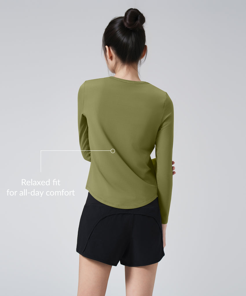 Anywhere Solid Color Long Sleeve Shirt | Women's Long Sleeve T-shirt