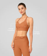 Anywhere V-Ausschnitt Cremeweicher Yoga-BH | Leicht stützender Sport-BH für Damen