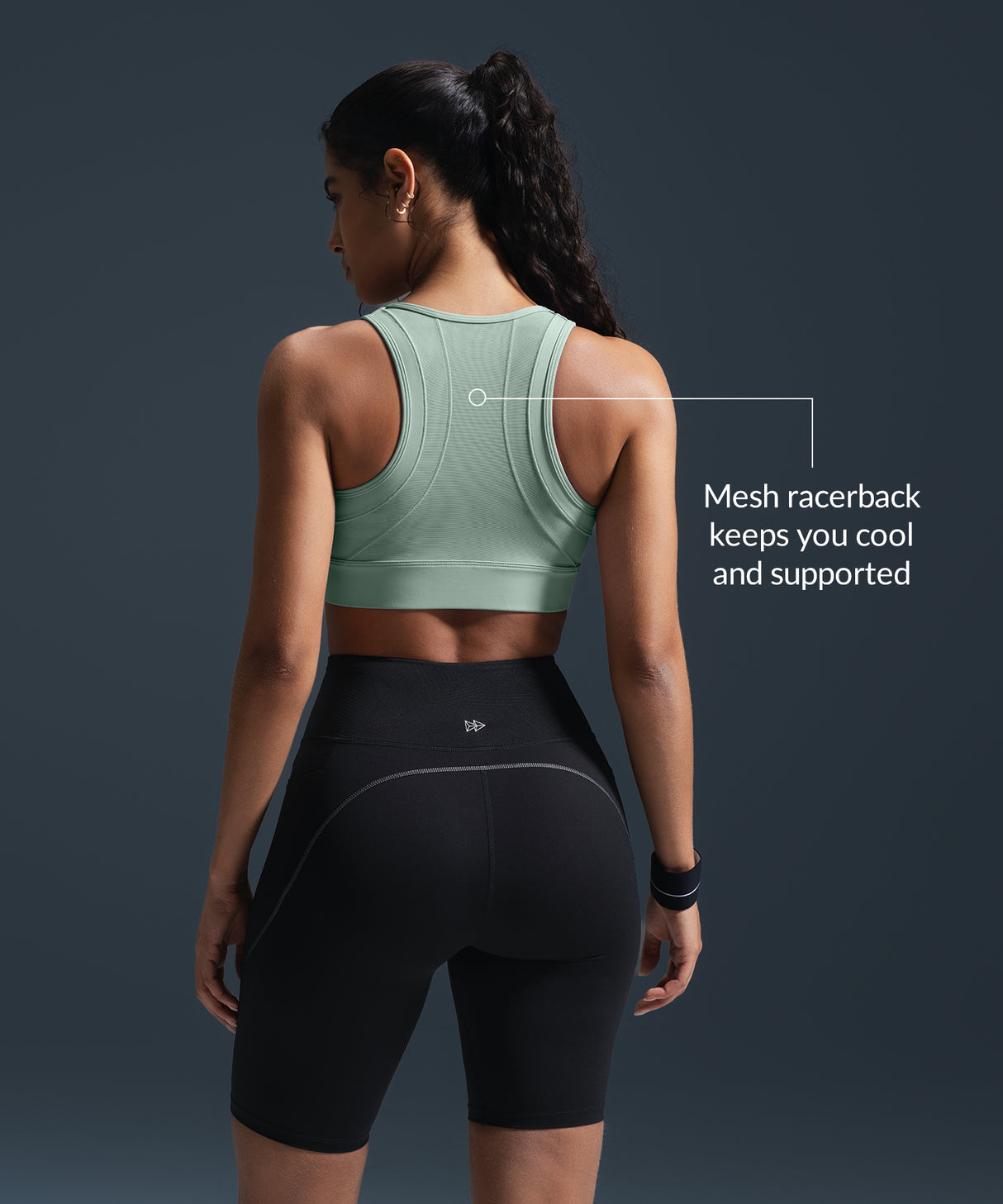 Sculpt Zip Mesh Racerback Padded Running Bra | Women's High Support Sports Bra
