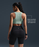 Sculpt Zip Mesh Racerback Padded Running Bra | Women's High Support Sports Bra