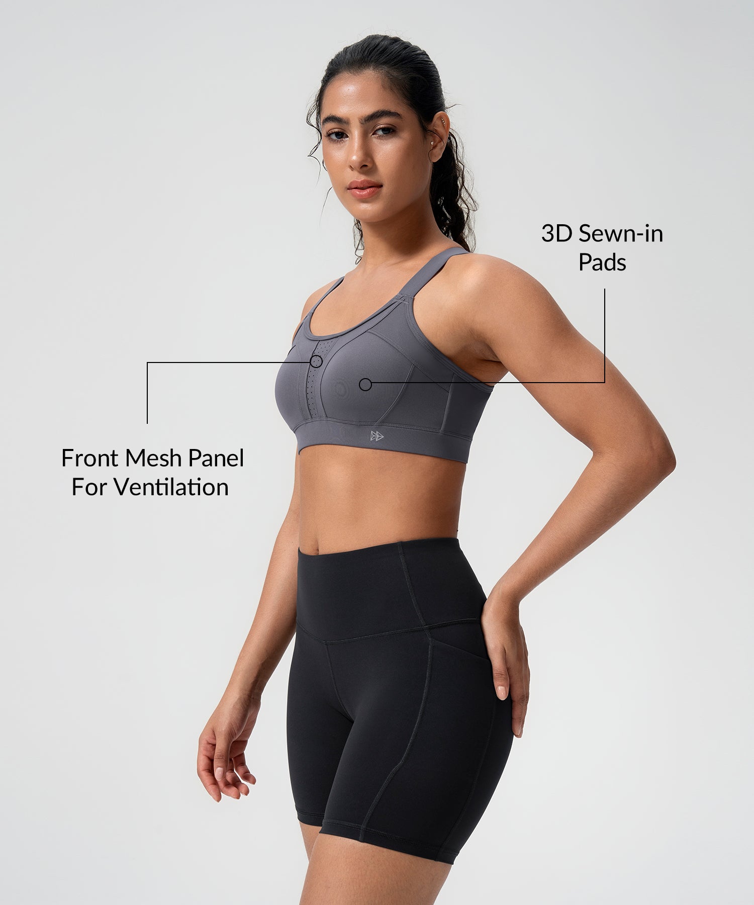 Power Adjustable Criss Cross Padded Running Bra | Women's High