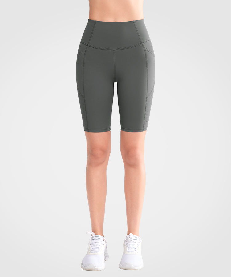 Echo High Waist Biker-Shorts mit seitlichen Taschen und Perforation, 8" | Sport-Shorts mit hohem Halt für Damen