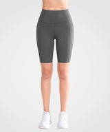 Echo High Waist Biker-Shorts mit seitlichen Taschen und Perforation, 8" | Sport-Shorts mit hohem Halt für Damen