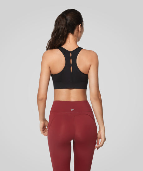 Enfold Longline Hollow Racerback Padded Running Bra | Women's High Support Sports Bra
