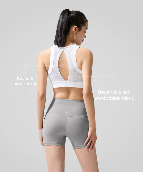 Echo Key Hole Back Mesh Andningsbar Yoga-BH | Sport-BH med lätt stöd för kvinnor