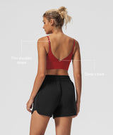 Echo V-Neck Ribbed Padded Yoga Bra | Women's Light Support Sports Bra