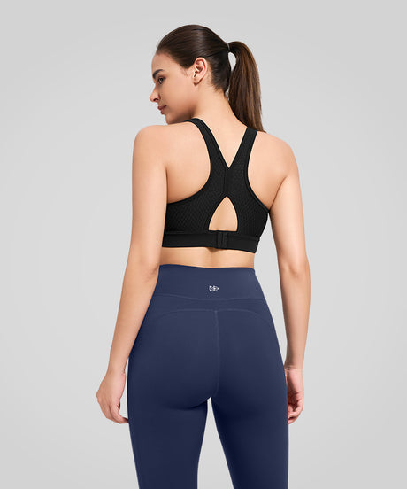 Atmungsaktiver Power Butterfly Back Mesh-Lauf-BH | Sport-BH mit starkem Halt für Damen
