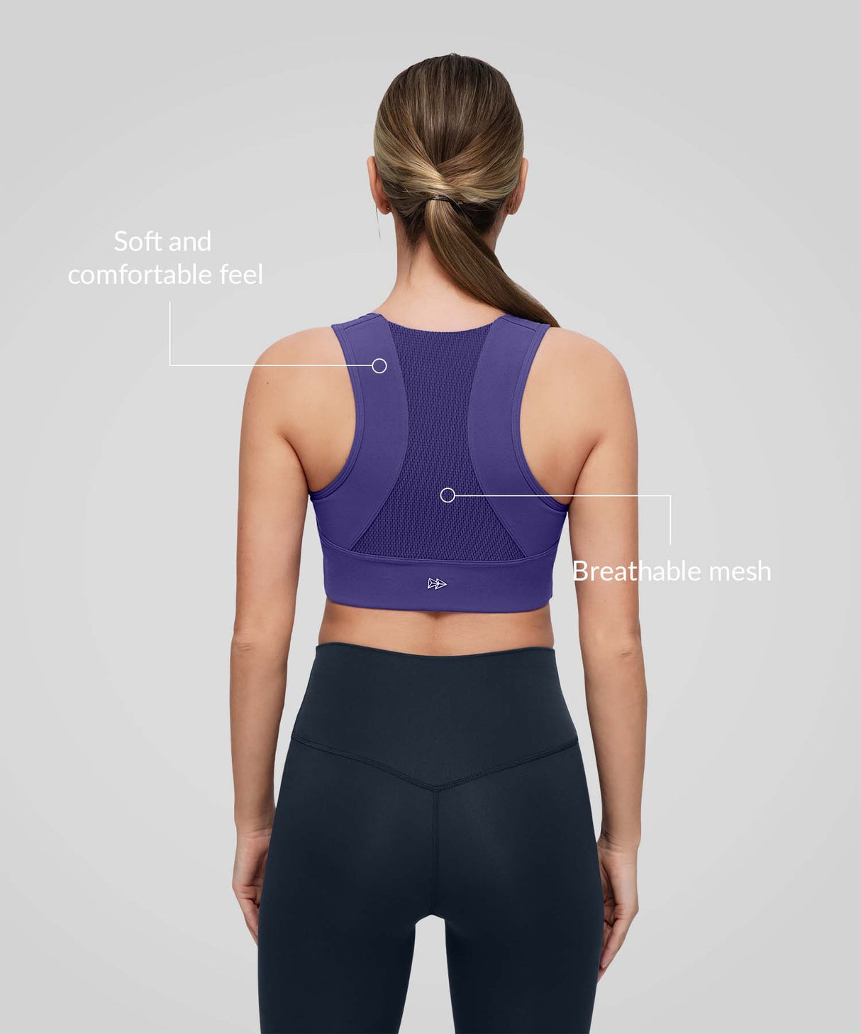 Sujetador de yoga Sculpt Sleek con costuras contorneadas bajo el busto | Sujetador deportivo de sujeción ligera para mujer