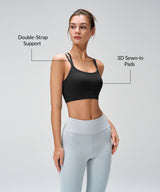 Sujetador de yoga con almohadillas fijas y espalda cruzada Anywhere | Sujetador deportivo de sujeción ligera para mujer