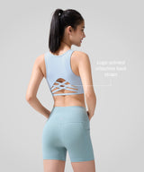 Power Fashion Racerback Cross Cut-out Sport-BH | Damen-Sport-BH mit starkem Halt
