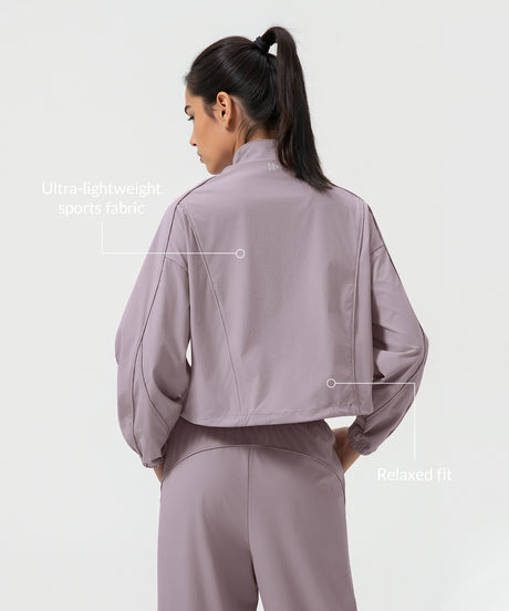 Anywhere Kurzer Stehkragen Mode Freizeitjacke | Damen Sportjacke