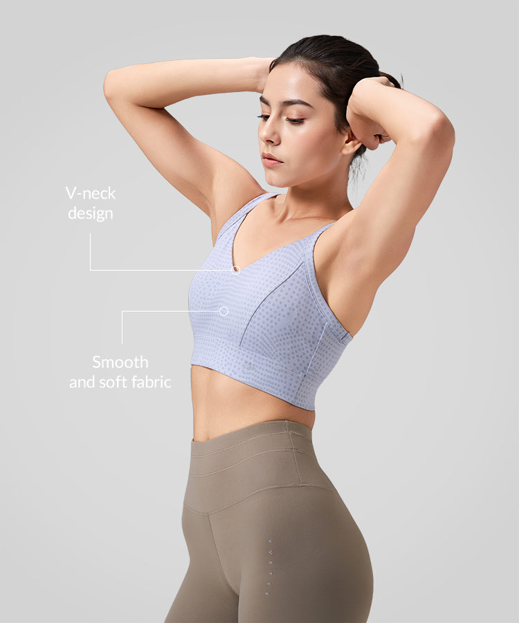 Anywhere V-neck Cross Thin Strap Yoga Bra| Women's Light Support Sports Bra