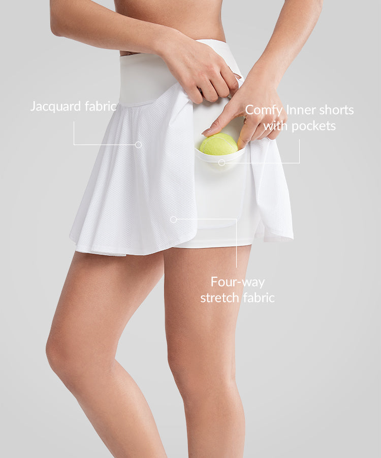 Falda de tenis con bolsillos de malla esculpida | Falda deportiva para mujer