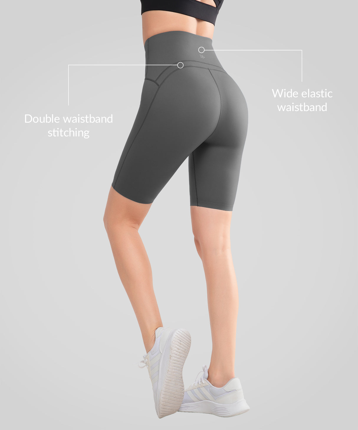Nahtlose, rutschfeste Shift-Shorts mit hoher Taille, 8" | Laufshorts mit starkem Halt für Damen