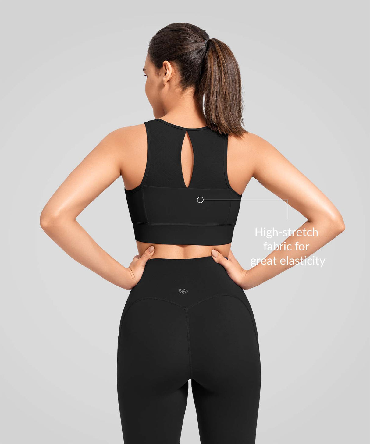 Power Zip Front Key Hole Back Sports Bra | Women's High Support Sports Bra