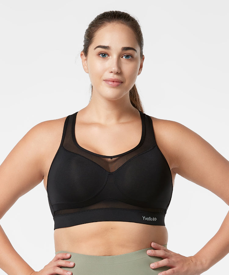 Reggiseno da corsa imbottito in rete con scollo a V Shift | Reggiseno sportivo ad alto sostegno da donna