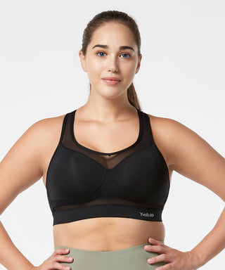 NEW M&S EXTRA HIGH IMPACT DD+ SIZE NON WIRED SPORTS BRA SIZE 34GG in BLACK