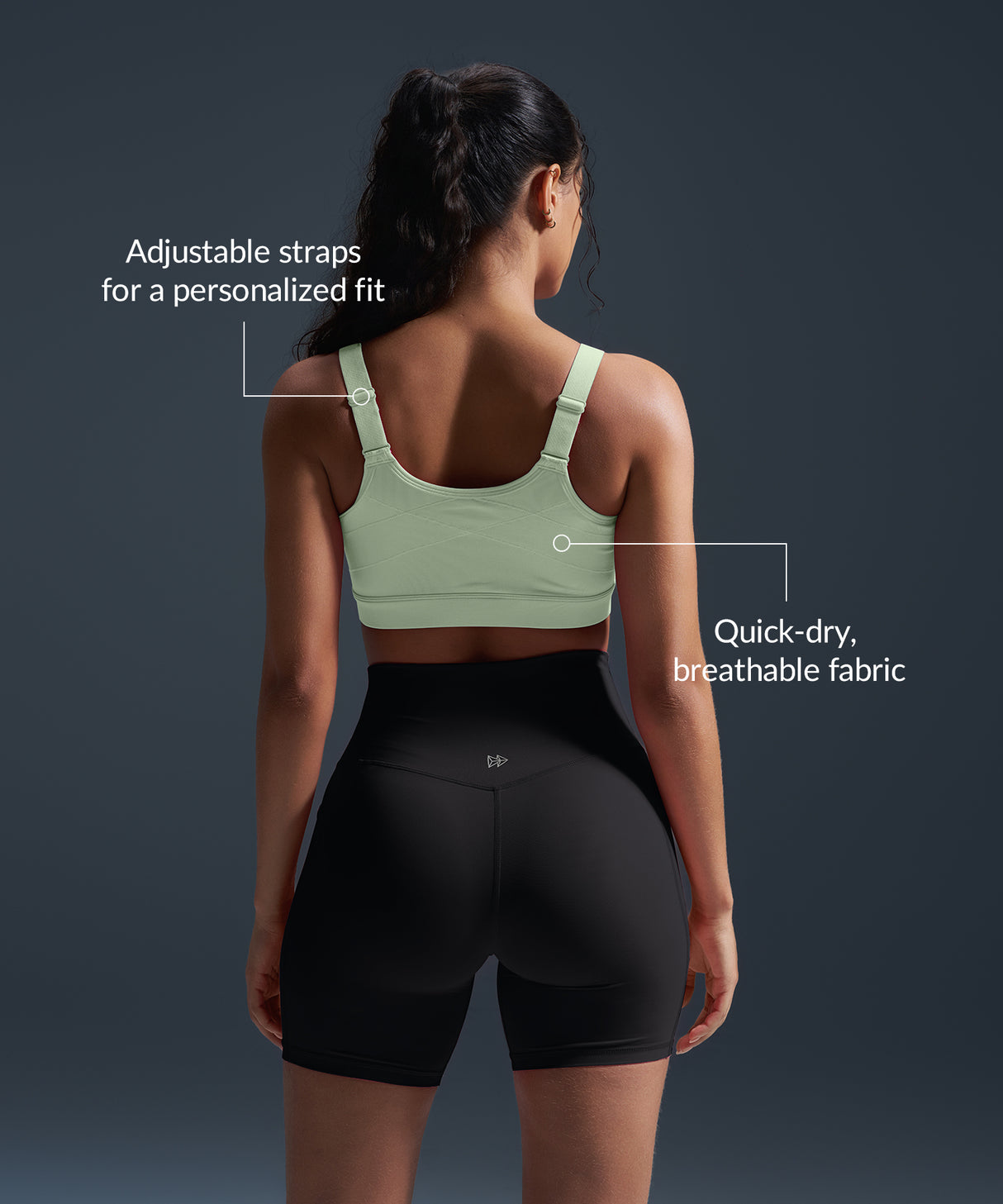 Reggiseno da corsa imbottito con spalline regolabili Power Zip | Reggiseno sportivo ad alto sostegno da donna