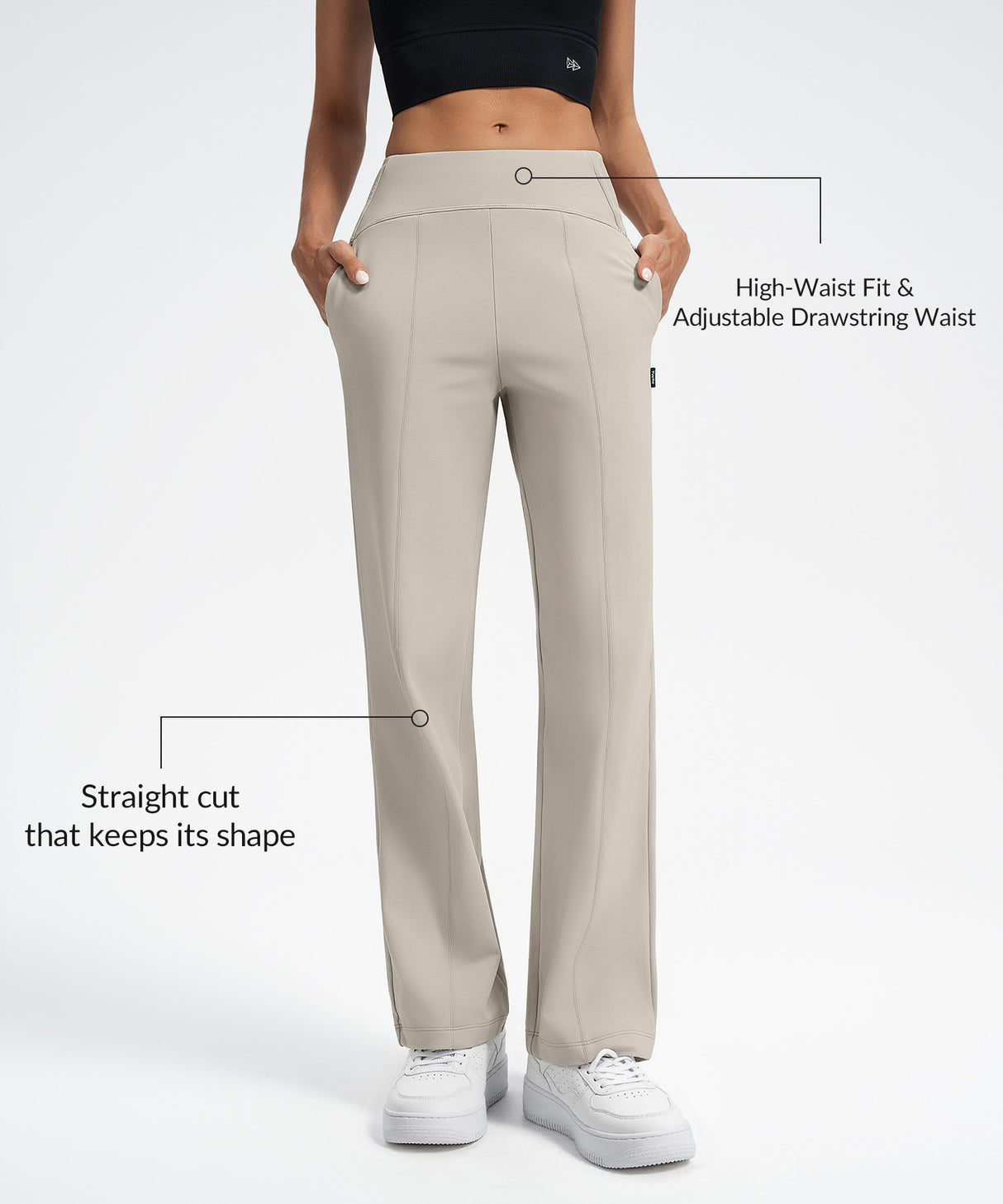 Anywhere Drawstring Water-Resistant Fleece-Lined Sporty Pants 29 inch | Women's Sports Pants