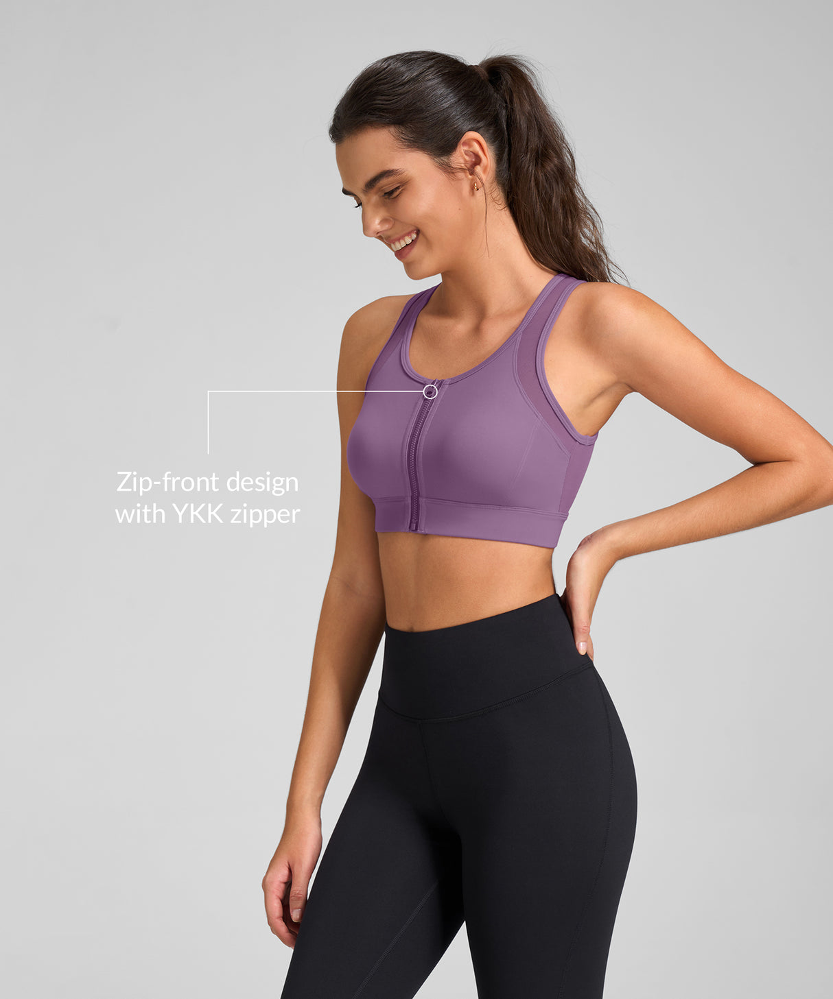 Lättviktslöpar-BH med Power T-back-mönster | Sport-BH med högt stöd för kvinnor