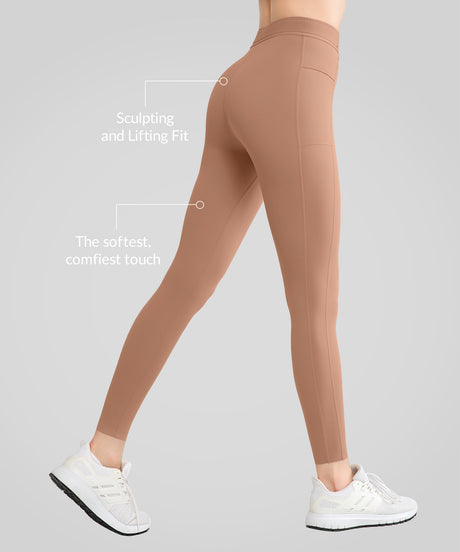 Leggings da corsa foderati con tasche con logo Power a vita alta, 24'' | Leggings da donna con supporto elevato
