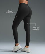 Leggings de running Power de cintura alta con malla lateral de 62 cm | Leggings de alta sujeción para mujer