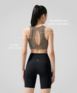 Echo Key Hole Back Mesh Andningsbar Yoga-BH | Sport-BH med lätt stöd för kvinnor