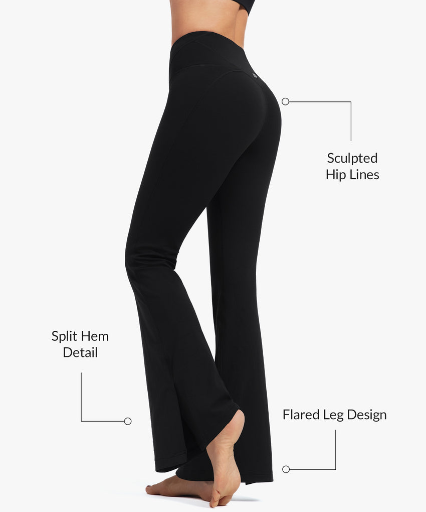 Pantaloni a zampa con orlo diviso e vita alta Anywhere | Pantaloni leggeri con supporto da donna