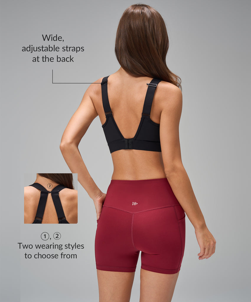 Power Sexy Front Mesh Adjustable Strap Sports Bra | Women's High Support Sports Bra