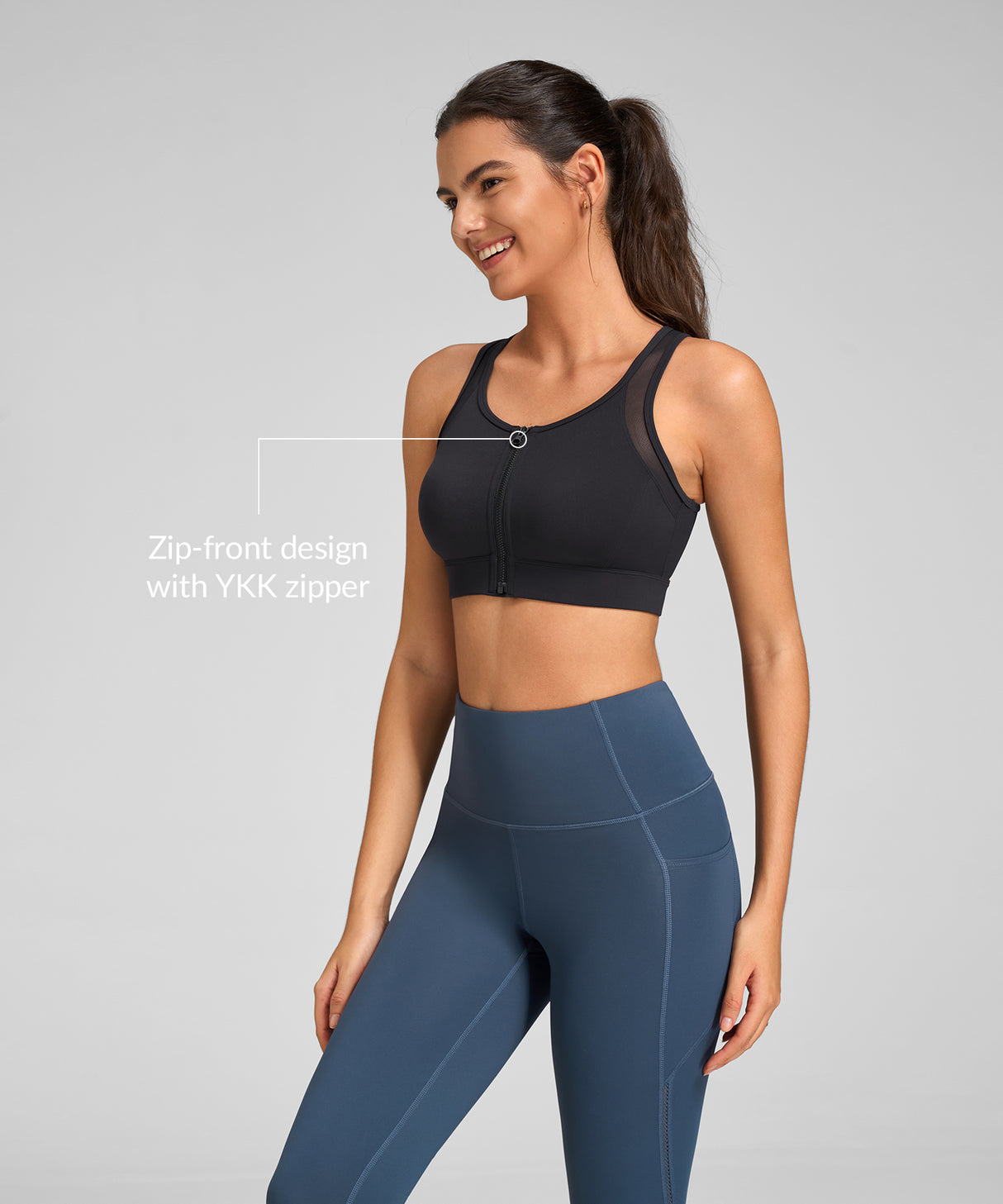 Reggiseno da corsa leggero Power T-back in rete | Reggiseno sportivo ad alto sostegno da donna