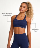 Power Adjustable Crisscross Padded Running Bra | Women's High Support Sports Bra