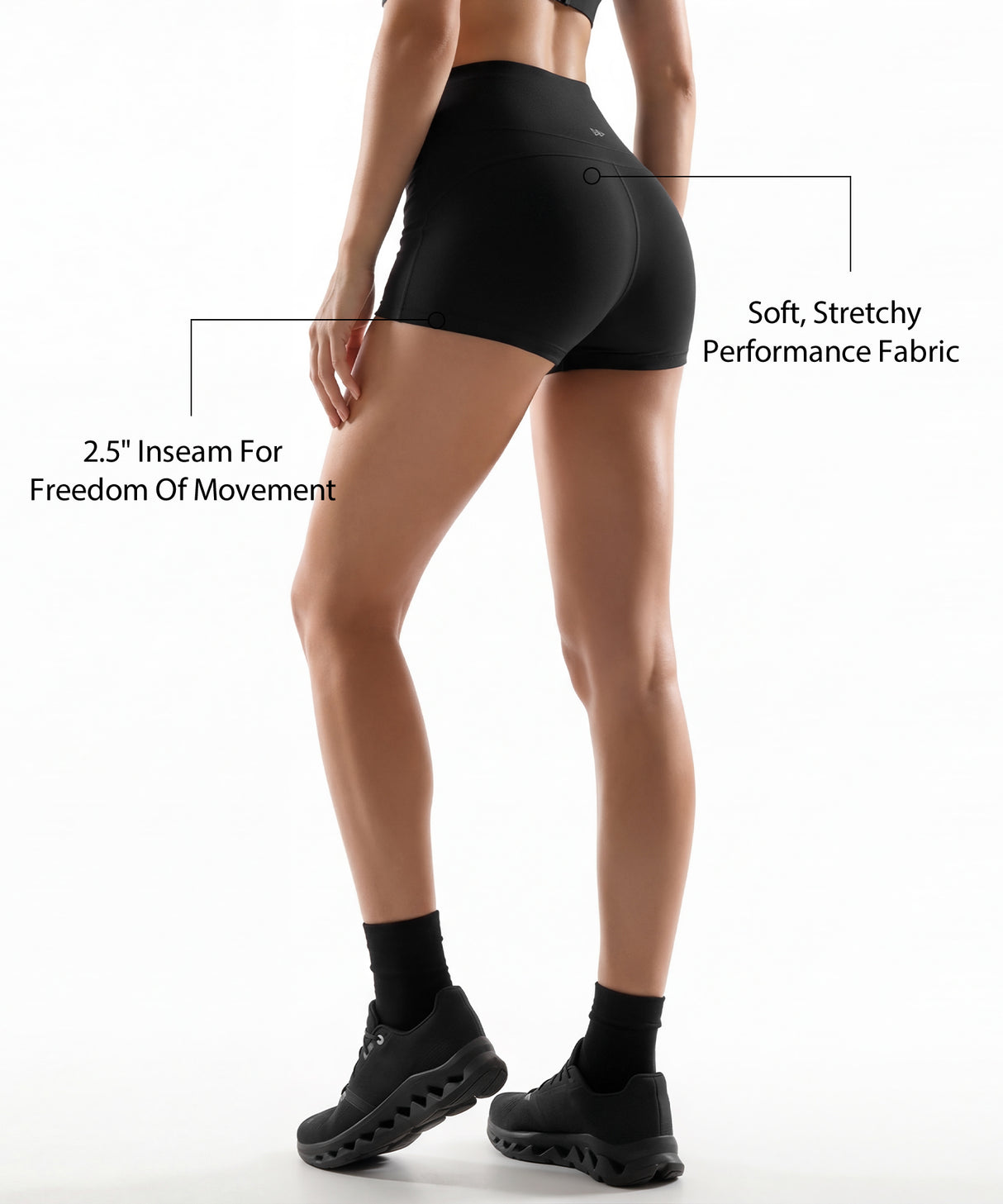 Shift High Rise Shorts With No Front Seam Design 2.5 Inches | Women's Yoga, Running & HIIT Shorts