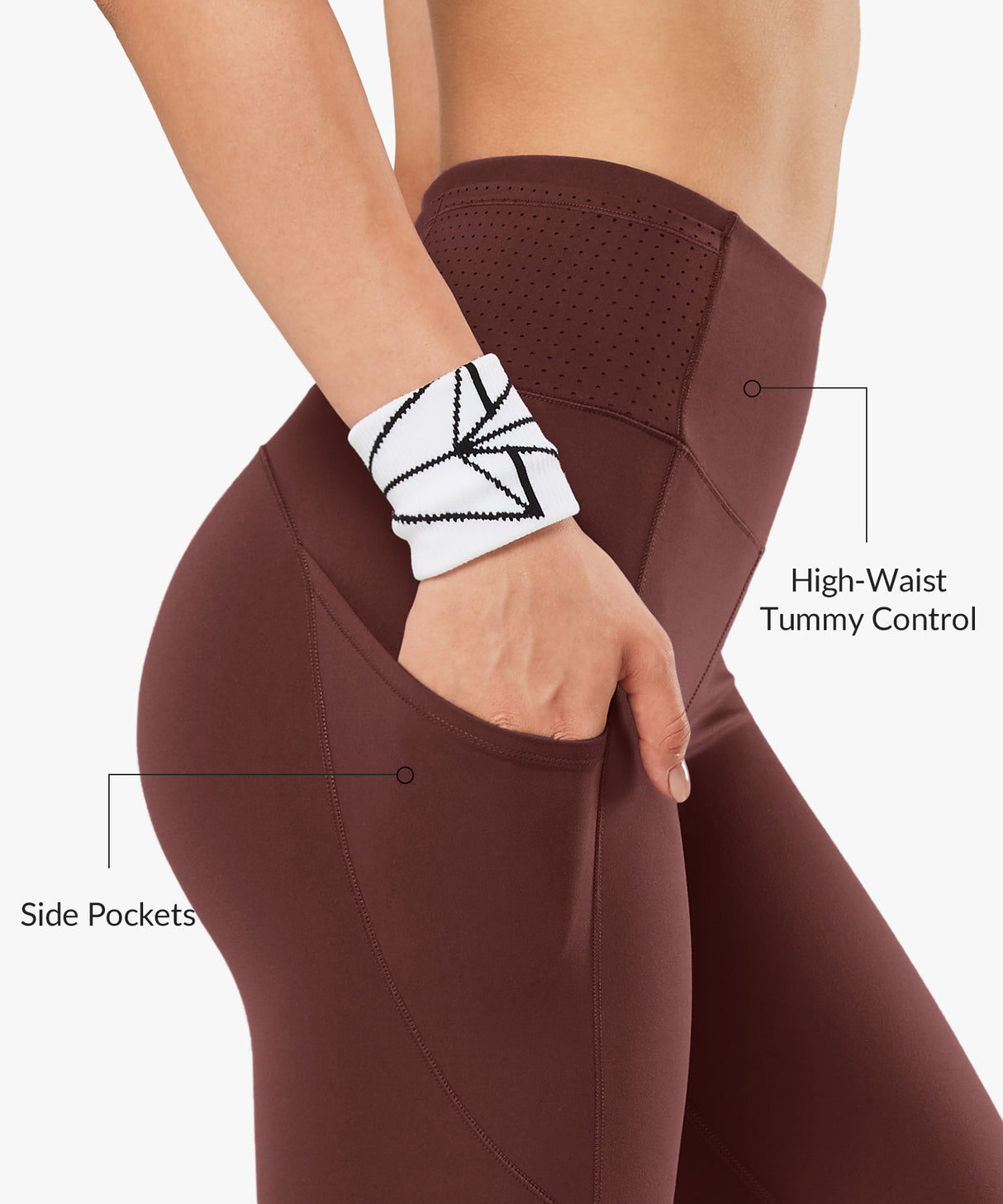 Leggings de gimnasio de cintura alta y moldeador de 71 cm | Leggings de alta sujeción para mujer