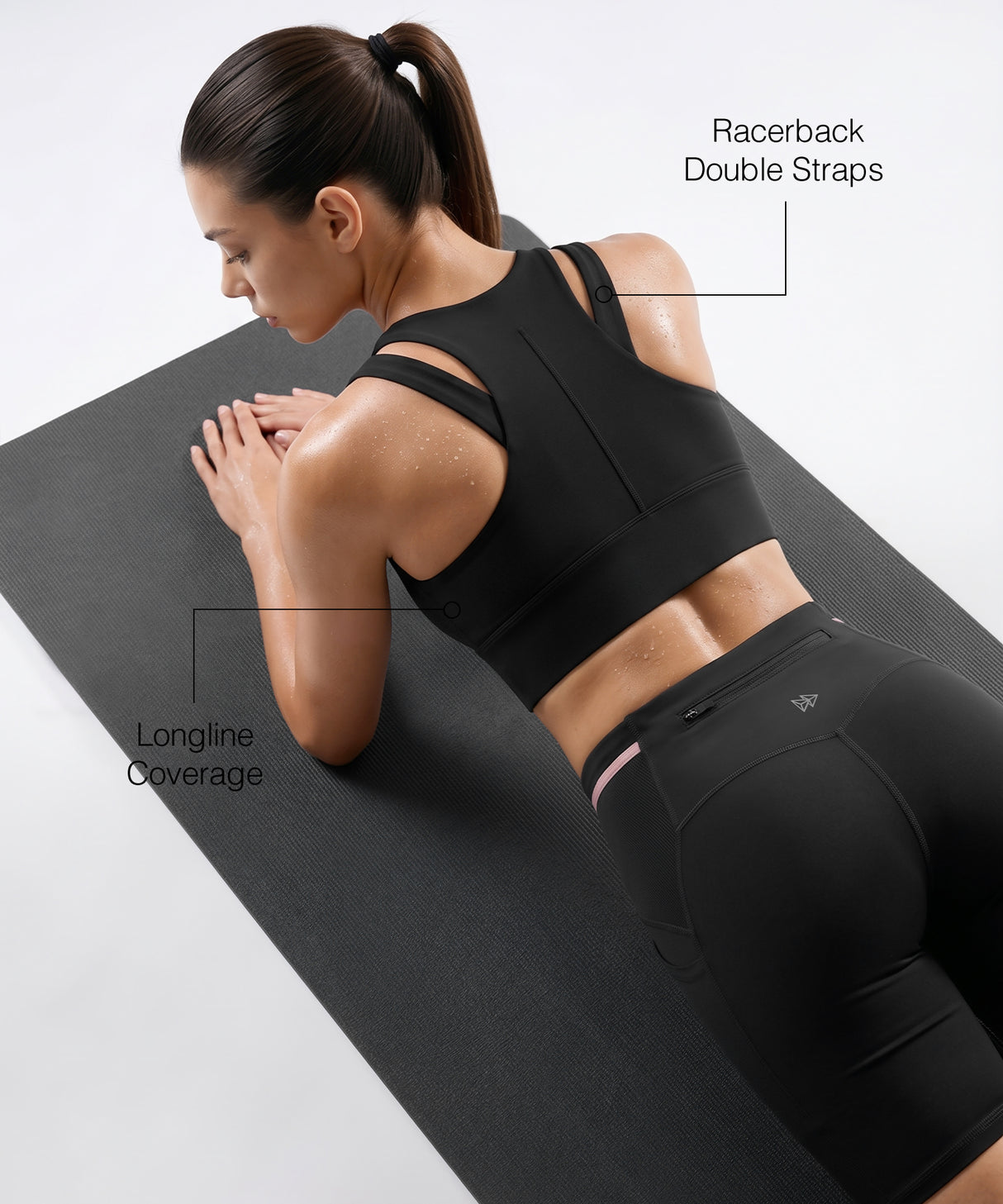 Black Longline Coverage High Impact Bra With Front Zip | High-Impact Support Best For Running, HIIT & Training