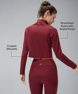 Anywhere Cropped Mock Neck Zip-Up Jacka | Lätta stödjackor för kvinnor