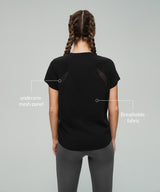 Anywhere Back Mesh Solid Color Comfortable T-shirt
