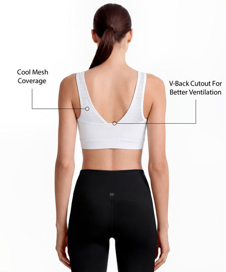 Power Breathable Zip Front Fixed Cups High Impact Bra | Women's High Support Sports Bra