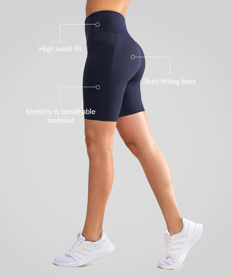 Shift löparshorts med hög midja, tighta, 17 cm | Sportshorts med högt stöd för kvinnor