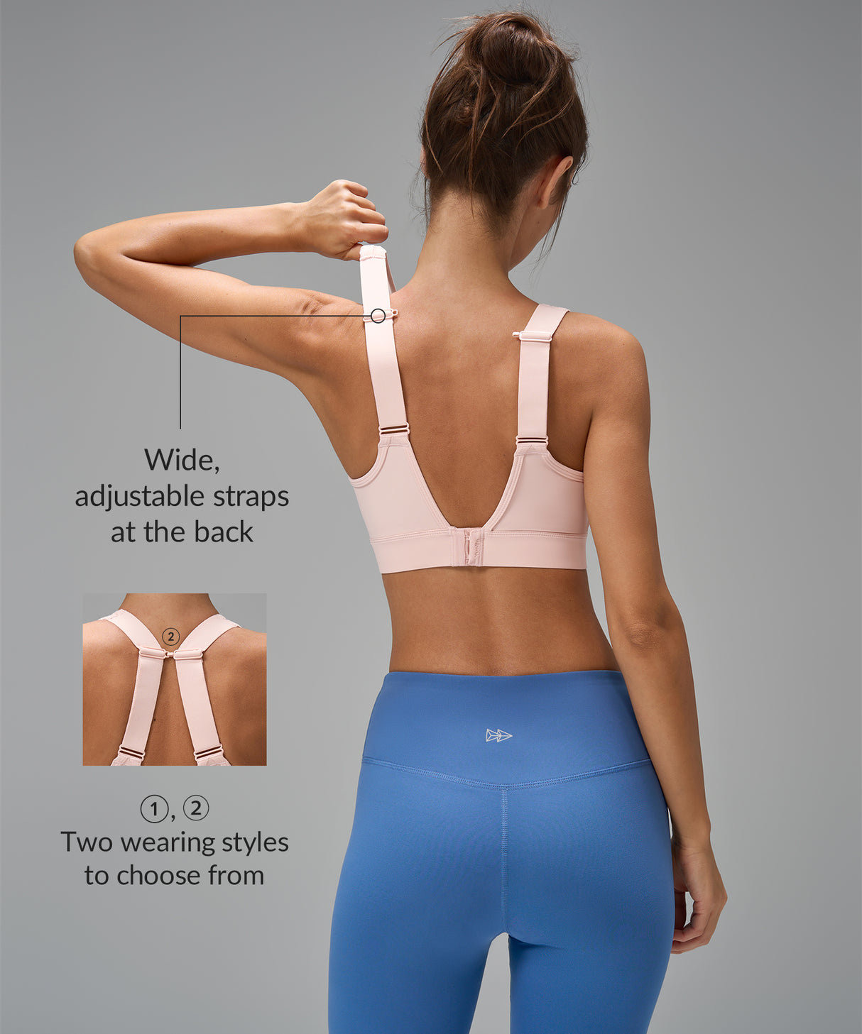 Reggiseno sportivo Power Sexy con spalline regolabili in rete sul davanti | Reggiseno sportivo ad alto sostegno da donna