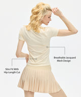 Sculpt Elastic Stretchy Slim Fit Tennis Tee| Women's Short Sleeve T-shirt