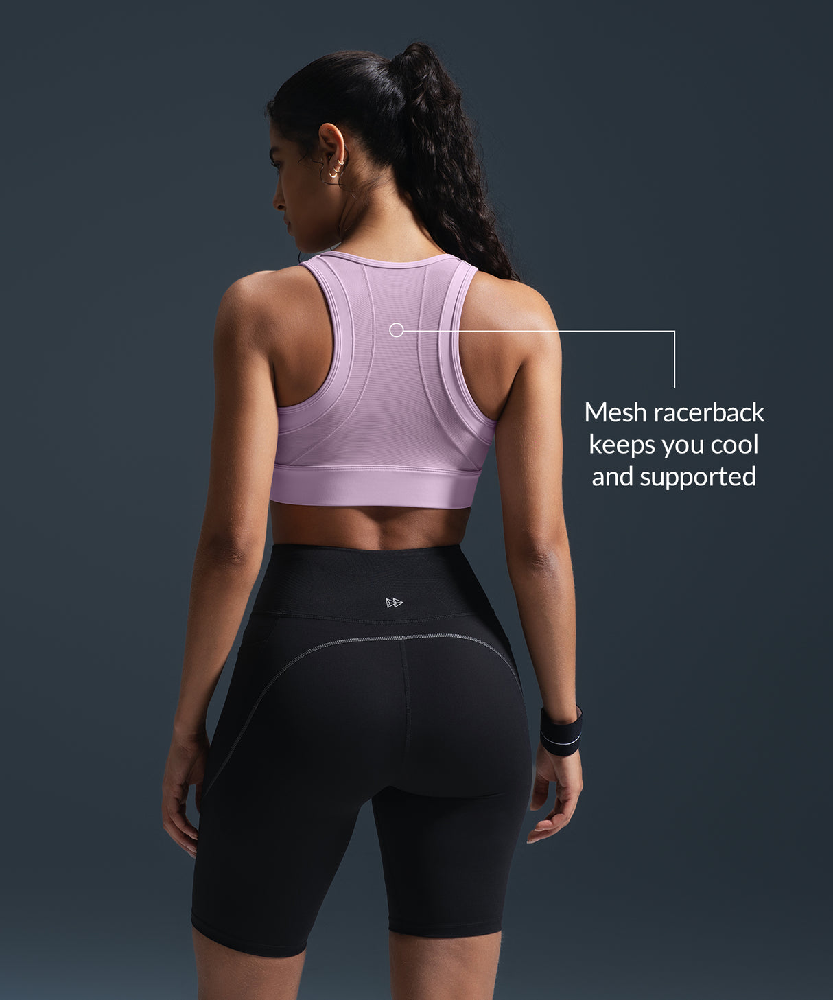 Sculpt Zip Mesh Racerback Padded Running Bra | Women's High Support Sports Bra