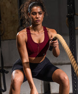 Enfold Zip Front Mesh Racerback Vadderad Löpar-BH | Sport-BH med Högt Stöd för Damer