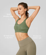 Power Cross Back Padded Running Bra | Women's High Support Sports Bra