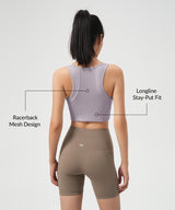 Anywhere Full-Coverage Fixed Pads Longline Yoga Bra | Women's Sports Tank