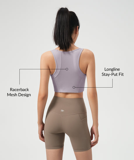 Anywhere Full-Coverage Fixed Pads Longline Yoga Bra | Women's Sports Tank
