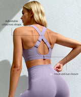 Reggiseno da corsa imbottito con scollo a V e schiena incrociata Power | Reggiseno sportivo ad alto sostegno da donna